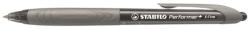STABILO Golyóstoll, 0, 35 mm, nyomógombos, szürke tolltest, STABILO Performer+, fekete (TST32846) (328/3-46)