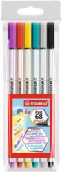 STABILO Ecsetirón készlet, STABILO Pen 68 brush, 6 különböző szín (TST5680611) (568/06-11)