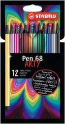 STABILO Rostirón készlet, 1 mm, STABILO Pen 68 ARTY, 12 különböző szín (TST68121) (6812-1-20)
