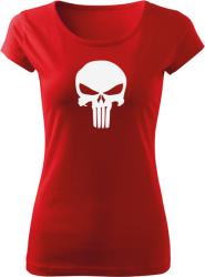 DRAGOWA tricou de damă punisher, rosu 150g/m2