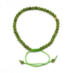  Bratara Jad Nefrit Natural 14 mm - Energie Echilibranta si Protectie - Diametru 54 mm - 1 Buc