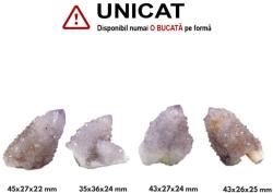  Cristal Natural Cuart Spirit - Ametist Brandberg Cactus Brut - 35-45 x 26-36 x 22-25 mm - (XL) - 1 Buc
