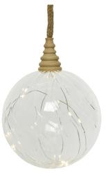 Lumineo Prémium micro LED karácsonyi gömbdísz pamut kötéllel - 12 cm, 10 LED (40101083)