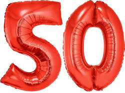 Funny Fashion 50-es piros szám fólia lufi