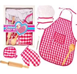 MalPlay Set de bucatarie Malplay Sort si boneta pentru fete cu accesorii incluse roz Bucatarie copii