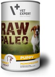 Hrana umeda pentru caini, RAW PALEO Puppy, conserva monoproteica, carne de curcan, 400 g