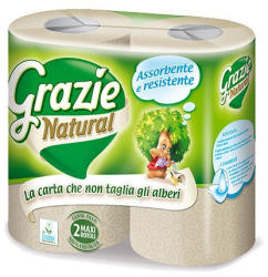 LUCART GRAZIE NATURAL Tekercses kéztörlő 2 rétegű, 2 tekercs/csomag (821444I) - alphadenthigienia