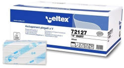 Celtex V Dart hajtogatott kéztörlő cellulóz, 2 réteg, 21, 5x21cm, 15x200lap (3000 lap) (72127)