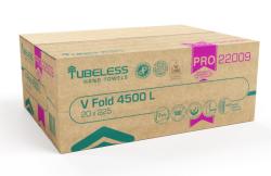 TUBELESS V Hajtogatott kéztörlő 2 rétegű, fehér, 100% cellulóz, 22x21cm, 20x225lap 4500lap/karton (TUB22009)