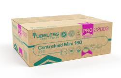 TUBELESS PRO 180 Mini tekercses kéztörlő 1 rétegű, fehér, 100% cellulóz, 726lap, 181, 5m 12db/zsugor (TUB22003)