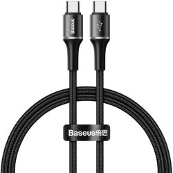 Baseus Cablu Type-C la Type-C Baseus Halo Data Black (0.5m, PD 2.0, 60W, impletitura nylon) (CATGH-I01)