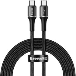 Baseus Cablu Type-C la Type-C Baseus Halo Data Black (2m, PD 2.0, 60W, impletitura nylon) (CATGH-K01)