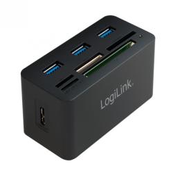 LogiLink HUB cu 3 x USB 3.0 + cititor de carduri, Logilink CR0042 (CR0042)