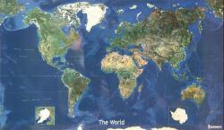 Világ satelit térkép, műholdas keretezett világ falitérkép Michelin 146x87 cm