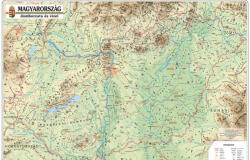 Magyarország hegy-vízrajzi falitérkép keretezett 70x50 cm Magyarország domborzata térkép