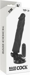 Basecock 2in1 realisztikus vibrátor 21cm - fekete