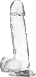 X Ray Xray tapadótalpas zselés dildó herékkel 20 cm - áttetsző