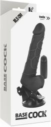 Basecock 2in1 realisztikus vibrátor 18, 5cm - fekete