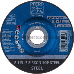 Pferd Tisztítókorong E 115-7 Zirkon Sgp Steel (640913)