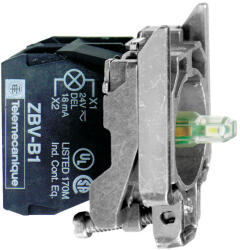 Schneider Electric Schneider ZB4BW0G13 Harmony fém jelzőlámpa és érintkező blokk rögzítő aljzattal, LED-es, 2NO, 120VAC (ZB4BW0G13)