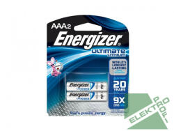 Energizer Lithium 2AAA L92AAA Elem micro AAA 1, 5V BL2 (629769) (2 db/csomag) (ENG ULTIMATE LI L92AAABL2)