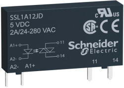 Schneider Electric Schneider SSL1A12BD SSL sorkapocs szilárdtestrelé, nullfesz kapcsolás, 1NO, 24. . . 280VAC, 2A, 24VDC (SSL1A12BD)
