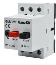 GANZ KK GMV25f/6.3-10A Motorvédő 6, 3 -10, 0 A GMV25F 4kA (400-2000-010)