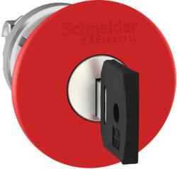 Schneider Electric Schneider ZB4BS94410 Harmony fém vészleállító nyomógomb fej, Ø22, Ø40 , 458A kulccsal kioldó, piros (ZB4BS94410)