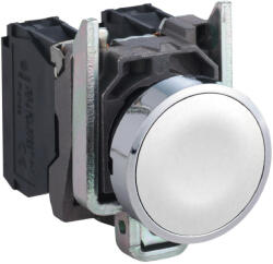 Schneider Electric Schneider XB4BA11 Harmony komplett fém nyomógomb, Ø22, visszatérő, 1NO, fehér (XB4BA11)