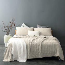 AA Design Cuvertura pentru pat crem moderna Iroise (5095-15)