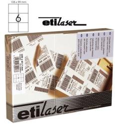 Etilux Etichete autoadezive 6/A4, 105 x 99 mm, 200 coli/top, ETILASER - albe (30900035) - officeclass