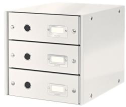 Leitz Cabinet cu sertare Leitz WOW Click & Store, 3 sertare, carton laminat, A4, alb (L-60480001)
