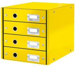 Leitz Cabinet cu sertare LEITZ WOW Click & Store, 4 sertare, carton laminat, A4, galben (L-60490016) - birotica-asp