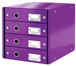 Leitz Cabinet cu sertare LEITZ WOW Click & Store, 4 sertare, carton laminat, A4, mov (L-60490062)