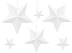 PartyDeco Ornament Stele - alb 6 buc