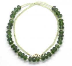  Colier Serpentin cu Olivina Rotund - Disc Fatetat - 3-6 x 7-8 mm - Accesorii GF