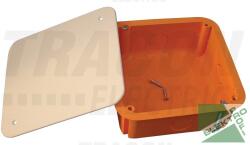 TRACON GD100 Gipszkarton doboz, sima, fedéllel, narancssárga 100×100×45mm (GD100)