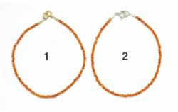  Bratara Zircon Orange Diametru 56 mm - Margele Rotunde Fatetate - 2x2 mm - Accesorii GF- Argint 925
