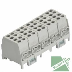 POLLMANN Elektrotech Pollmann 2080519 HLAK 25-5/10 GR-S Elosztóblokk 5P sínre 5xsz 10x25mm2/ 10x16mm2 (2080519)