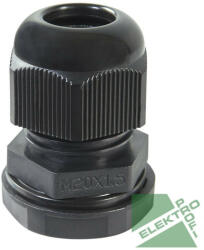 HAUPA 250090 Tömszelence+anya M25 müanyag fekete, Kb: 13-18, menet hossz: 15, 2mm (250090)