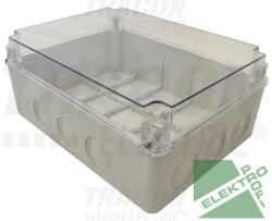 TRACON MED312313T Elektronikai doboz, világos szürke, átlátszó fedéllel 310×230×130, IP67 (MED312313T)