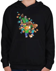printfashion Minecraft #2 - Gyerek kapucnis pulóver - Fekete (1123258)