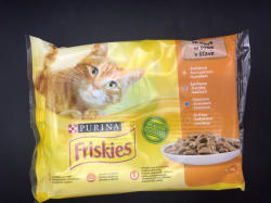 Friskies 4x85g Sárga Csirke + Kacsa + Lazac + Pulyka Alutasakos macskaeledel - tenyesztoitap