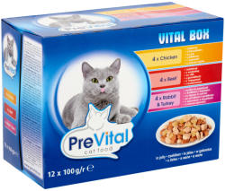 PreVital 12x100g Zselé Alutasak (csirke, marha, nyúl&pulyka)