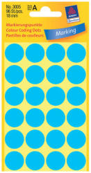 Avery Zweckform 18*18 mm-es Avery Zweckform öntapadó íves etikett címke, kék színű (4 ív/doboz), normál ragasztóval (3005) - dunasp