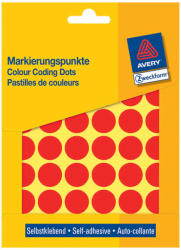 Avery Zweckform 18*18 mm-es Avery Zweckform öntapadó íves etikett címke, piros színű (22 ív/doboz), normál ragasztóval (3374) - dunasp