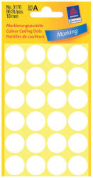 Avery Zweckform 18*18 mm-es Avery Zweckform öntapadó íves etikett címke, fehér színű (4 ív/doboz), normál ragasztóval (3170) - dunasp