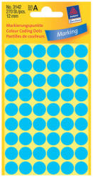 Avery Zweckform 12*12 mm-es Avery Zweckform öntapadó íves etikett címke, kék színű (5 ív/doboz), normál ragasztóval (3142) - dunasp