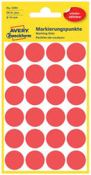 Avery Zweckform 18*18 mm-es Avery Zweckform öntapadó íves etikett címke, piros színű (4 ív/doboz), visszaszedhető ragasztóval (3595) - dunasp