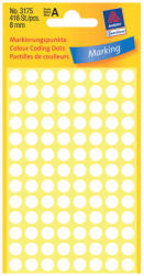 Avery Zweckform 8*8 mm-es Avery Zweckform öntapadó íves etikett címke, fehér színű (4 ív/doboz), normál ragasztóval (3175) - dunasp